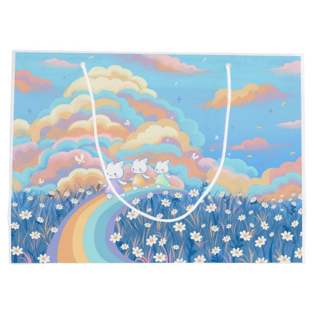 Sacola Para Presentes Grande Sacos para presentes no arco-íris (Verso)