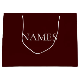 Sacola Para Presentes Grande Sacramentado Escuro Vermelho & Branco Nome Persona