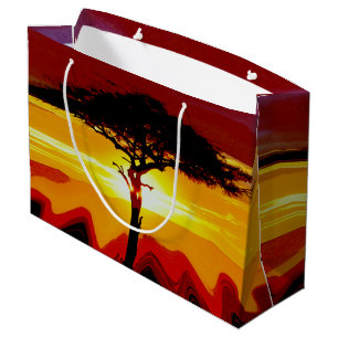 Sacola Para Presentes Grande Safari Sunset Africano 