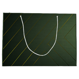 Sacola Para Presentes Grande Sage elegante verde e Dourado