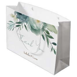 Sacola Para Presentes Grande Sage Green Floral Wedding