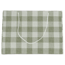 Sage Green Gingham Buffalo Check Linen Texture