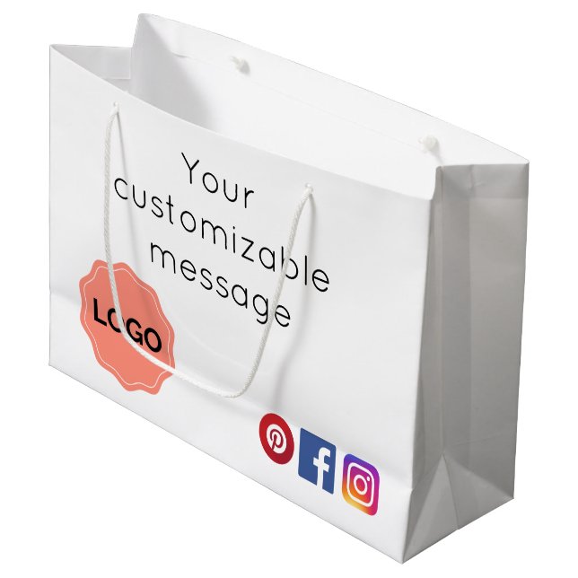 Sacola Para Presentes Grande Salão ou spa personalizável (Frente inclinada)