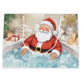 Sacola Para Presentes Grande Santa Claus Christmas Spa Bath Tub Large Gift Bag