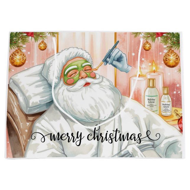 Sacola Para Presentes Grande Santa Claus Merry Christmas from California (Frente)