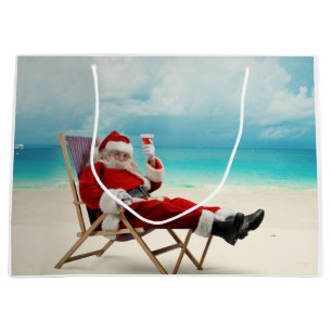 Sacola Para Presentes Grande Santa Claus Summer