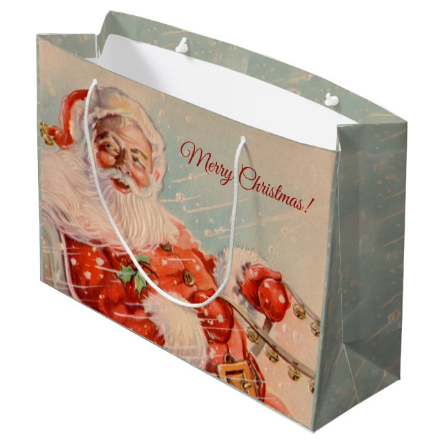 Sacola Para Presentes Grande Santas Sleigh Ride (Verso inclinado)