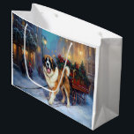 Sacola Para Presentes Grande Santo Bernard Christmas Fesason Season<br><div class="desc">Prepare-se para celebrar o feriado com o nosso charmoso Design cênico de Natal do Cão! Este delicioso produto apresenta adoráveis companheiros caninos rodando em meio a uma terra maravilhosa do inverno, adornada com luzes cintilantes, holly, e ornamentos festivos. Seu coração derreterá enquanto você testemunha cachorros vestidos com chapéus de Papai...</div>