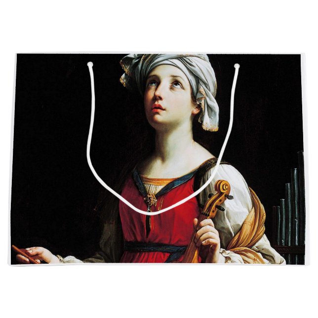 Sacola Para Presentes Grande Santo Cecilia (Rua. Cecília), Guido Reni (Frente)