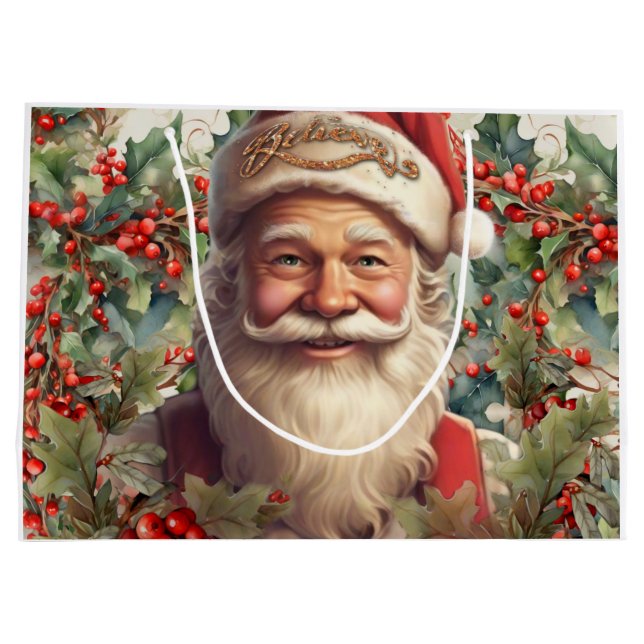 Sacola Para Presentes Grande Santo Santa Claus Nicholas Natal (Verso)