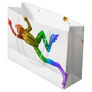 Sacola Para Presentes Grande Sapo colorido arco-íris de SlipperyJoe renderizado