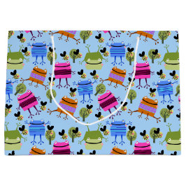 Sacola Para Presentes Grande Sapos coloridos e mamangabas