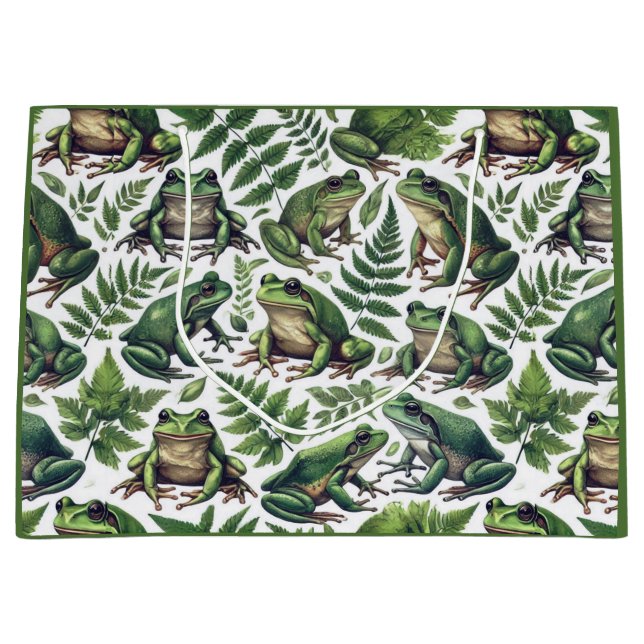 Sacola Para Presentes Grande Sapos da floresta (Frente)