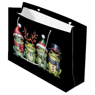 Sacola Para Presentes Grande Sapos Natal Amante de Sapos Fofo Papai Noel Animai