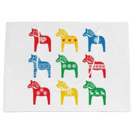 SACOLA PARA PRESENTES GRANDE SCANDINAVIAN DALA HORSE GIFT BAG 