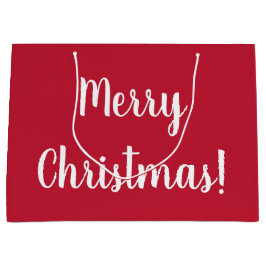 Sacola Para Presentes Grande Script de Tipografia de Natal Red Felry