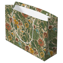 Sacola Para Presentes Grande Seamless vintage botanical pattern 