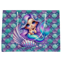Sacola Para Presentes Grande Seashell Mermaid
