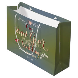 Sacola Para Presentes Grande segundo Ano De Algodão Casado Aniversário Grande P