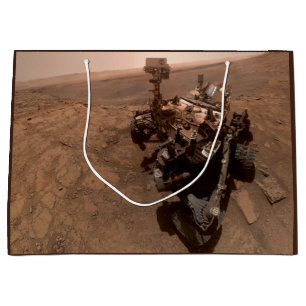 Sacola Para Presentes Grande Selfie da Paisagem Marciana Vermelha do Curiosity