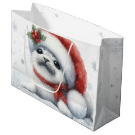 Sacola Para Presentes Grande Selo de Natal Fofo