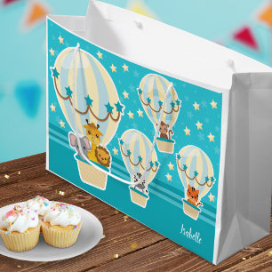 Sacola Para Presentes Grande Selva-branca voando em balões de ar quente