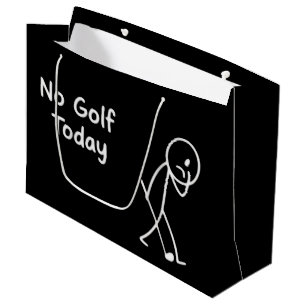Sacola Para Presentes Grande Sem golfe hoje figura engraçada triste de golfe hu