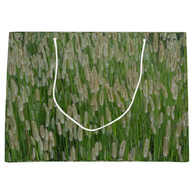 Sacola Para Presentes Grande Sementes De Grãos Verdes Altas (Frente)