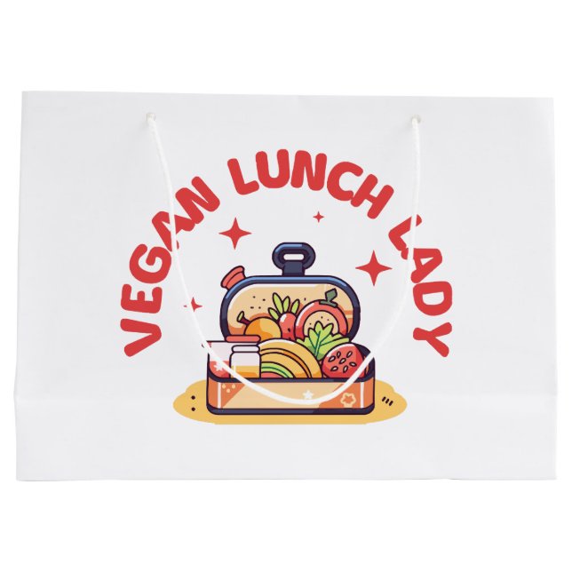 SACOLA PARA PRESENTES GRANDE SENHORA DO ALMOÇO VEGANO (Verso)
