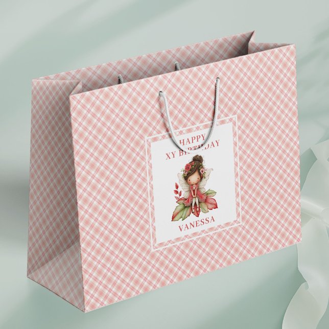 Sacola Para Presentes Grande Serene Fairy Girl Blush Floral Birthday Gift Bags (Serene Fairy Girl Blush Floral Birthday Gift Bags

)