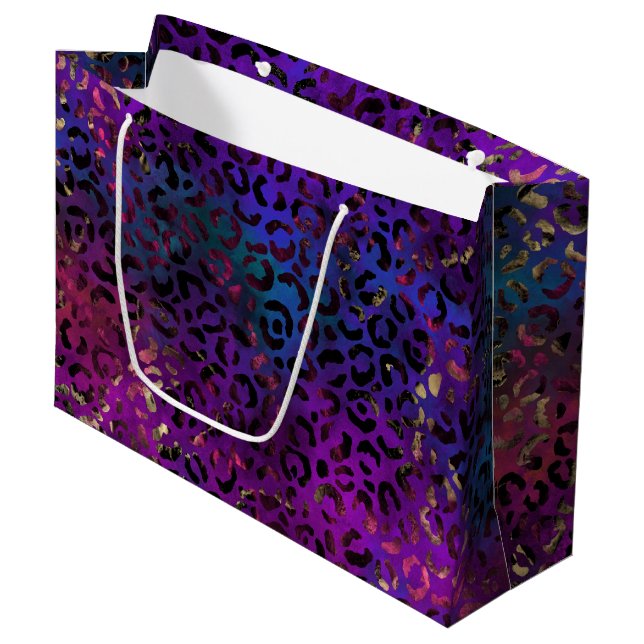 Sacola Para Presentes Grande Série de Design Leopard Paint 16  (Frente inclinada)