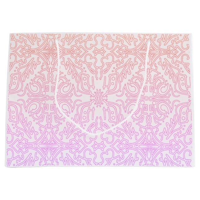 Sacola Para Presentes Grande Série de padrões Mandala Soft Pink Dream (Frente)
