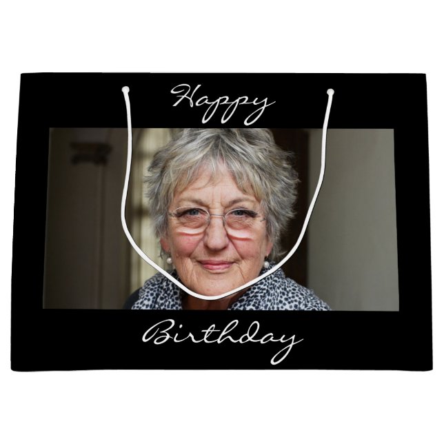 Sacola Para Presentes Grande Sete Fotografias Personalizadas Bag Gift (Frente)