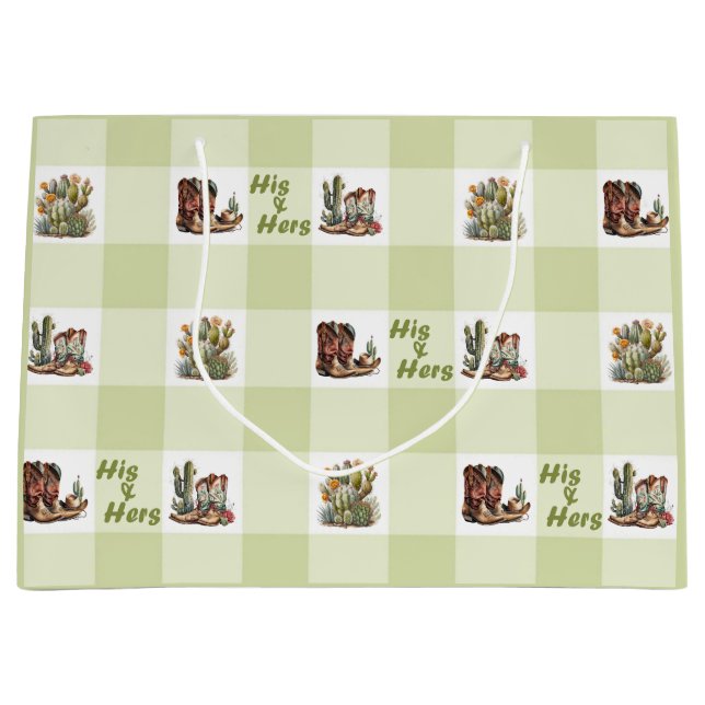 Sacola Para Presentes Grande Seu Cowboy Boots Gift Bag (Frente)