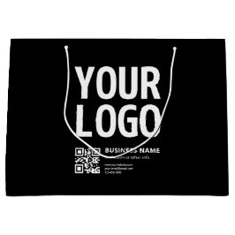 Sacola Para Presentes Grande Seu logotipo c/ código QR e texto editáveis