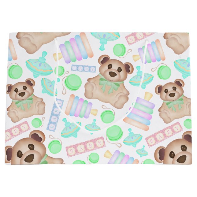 Sacola Para Presentes Grande Sexo Correto Urso de Teddy Neutro (Frente)