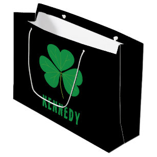 Sacola Para Presentes Grande Shamrock Green Clover Ireland Celular Irish Name