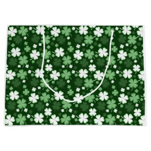 Sacola Para Presentes Grande Shamrock verde, Rua. Dia de Patrick