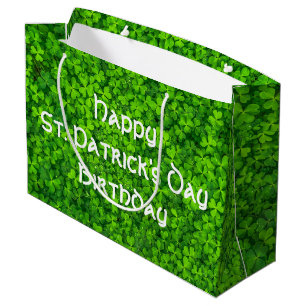 Sacola Para Presentes Grande Shamrocks Clover deixa Ruas.