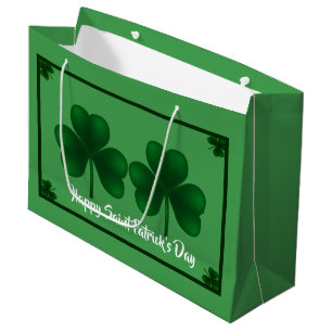 Sacola Para Presentes Grande Shamrocks Rua o Dia de Patrick LGB