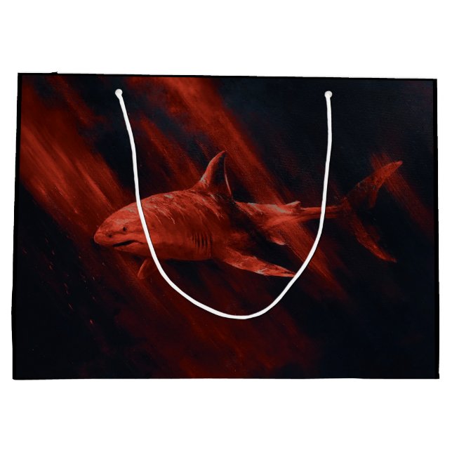 Sacola Para Presentes Grande Shark Red (Verso)