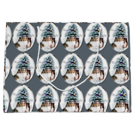 Sacola Para Presentes Grande Shetland Sheepdog Trio de Natal