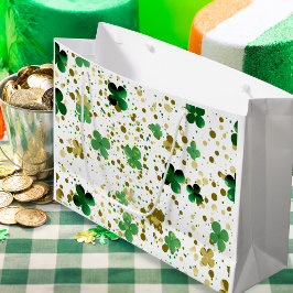 Sacola Para Presentes Grande Shimmers Verdes e Dourados