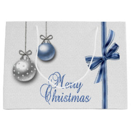 Sacola Para Presentes Grande Shiny Elegant Christmas Balls