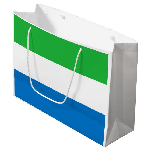 Sacola Para Presentes Grande Sierra Leone Flag (Frente inclinada)