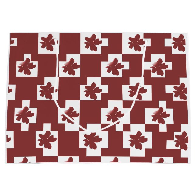 Sacola Para Presentes Grande Silhueta de flores em padrão. (Frente)