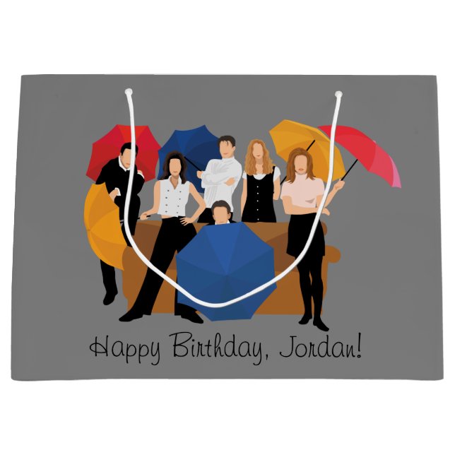 Sacola Para Presentes Grande Silhuette de caracteres AMIGOS™ (Frente)