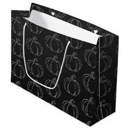 Sacola Para Presentes Grande Silver Pumpkin Halloween