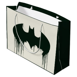 Sacola Para Presentes Grande Símbolo Batman Logotipo de tinta