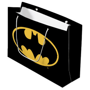 Sacola Para Presentes Grande Símbolo do Batman   Logotipo Oval